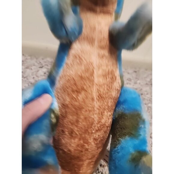 14" Blue T REX Dinosaur Plush Stuffed Animal Blue Green Aurora Tyrannosaurus Toy - Picture 9 of 12